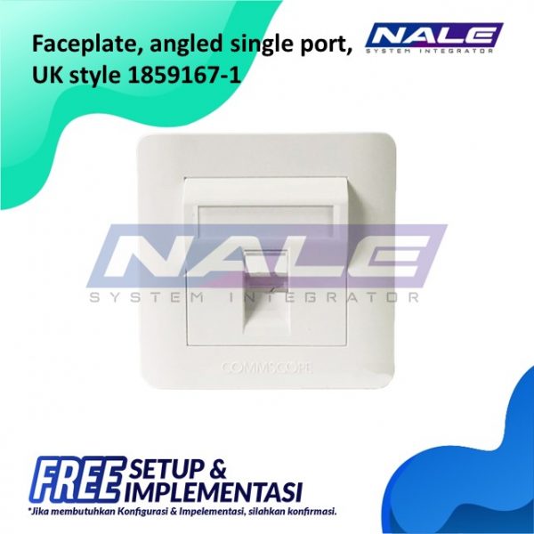Commscope Faceplate Angled Single Port UK style (1859167-1)