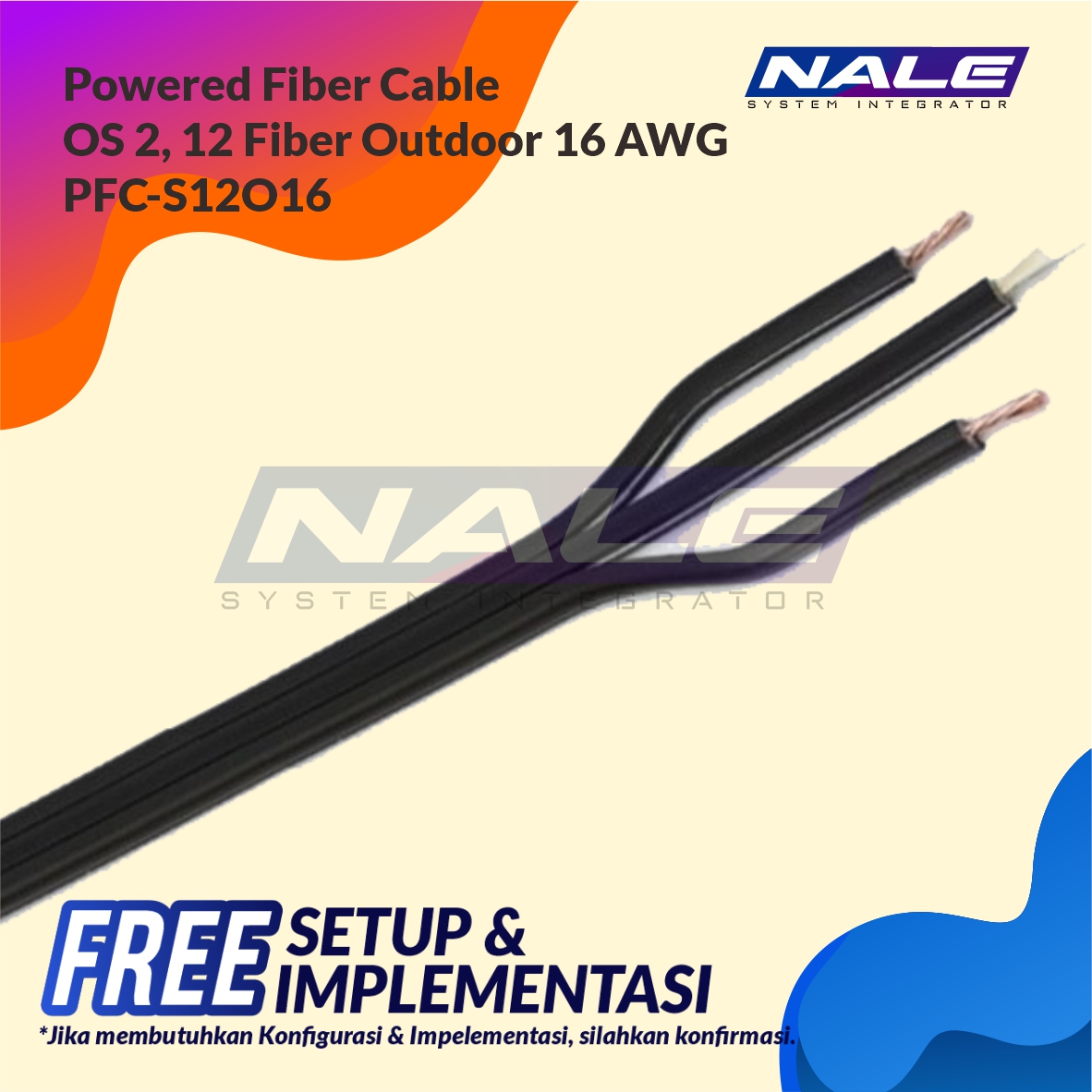 SLOTNE - Commscope Powered Fiber Outdoor Cable OS2, 12 Fiber 16 AWG PFC-S12O16 - 01 Powered Fiber Cable, OS2, 12 Fibers, Outdoor, 16AWG Conductor (PFC-S12O16) - Gambar 1