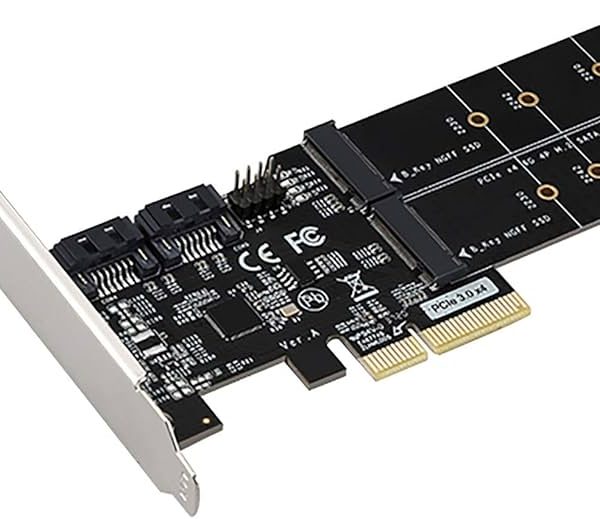 PCI Express PCIE 4X to M2 SATA + M2 NVME Free Bracket Low Profile